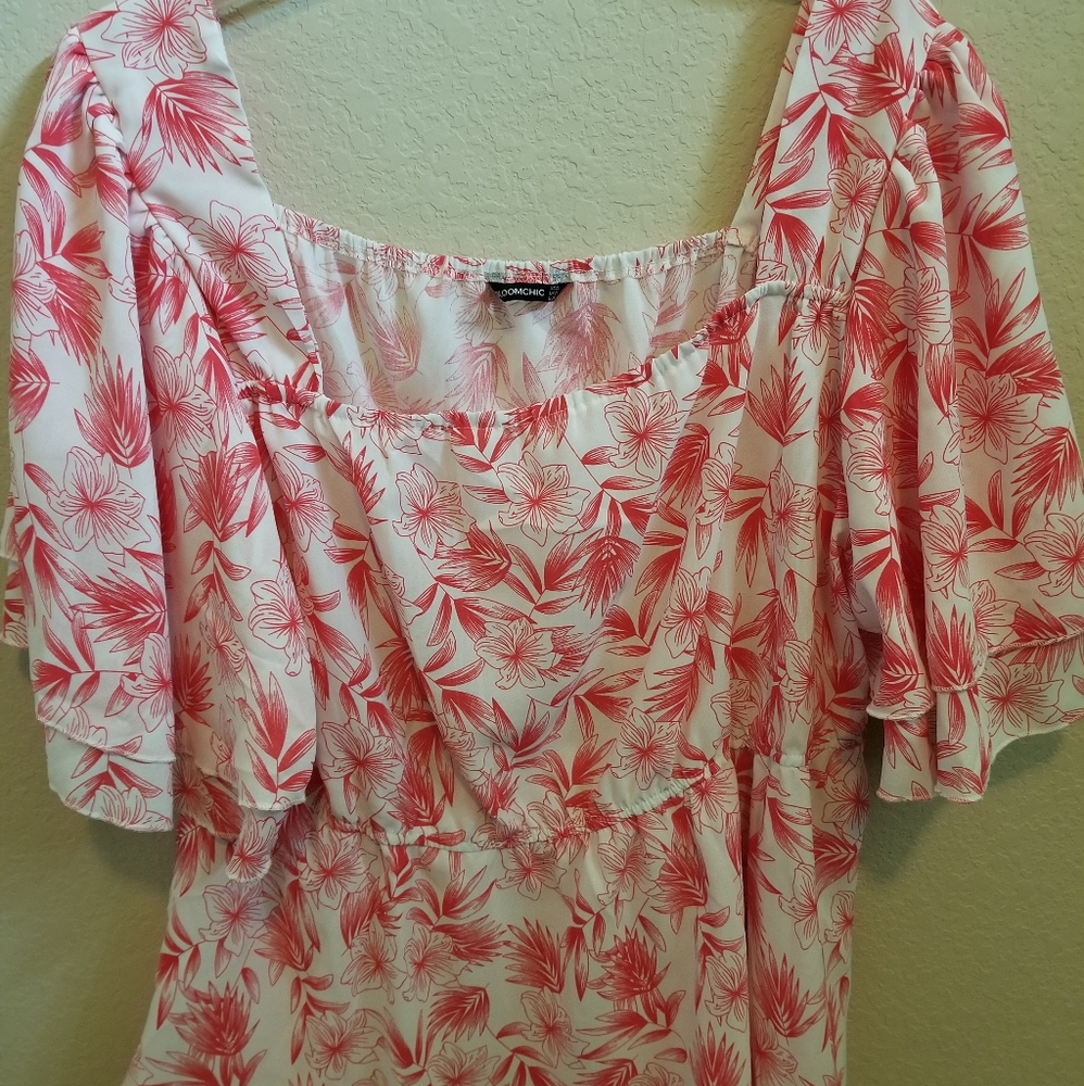 Bloomchic white and pink blouse.